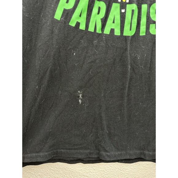 Unbranded Mens T-Shirt Size Large Black Graphic Flower Skull ShortSleeve Paradis - Picture 3 of 10